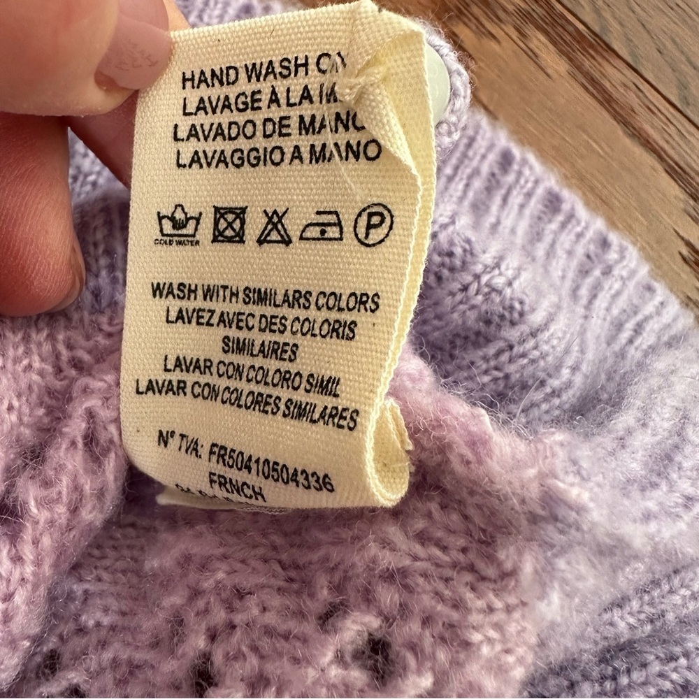 FRNCH Lilly Pointelle Cardigan in Lilac size M - Picture 9 of 9